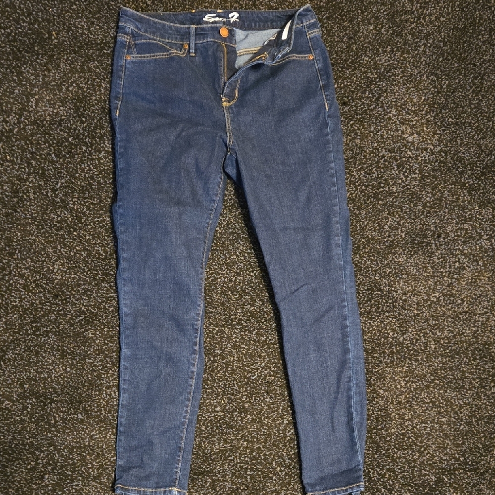 Seven7 Women's Deep Blue Skinny Jeans